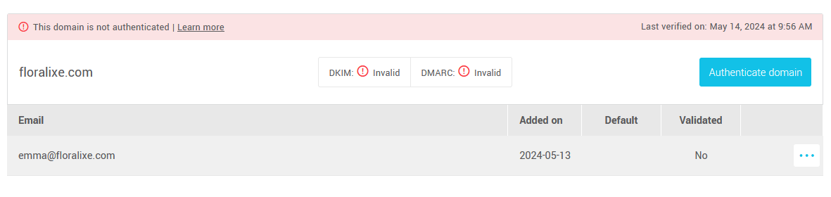 Example of an invalid DMARC record